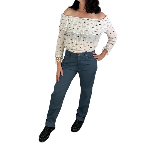 Abercrombie & Fitch Womens Crop Top Size XS White Floral Crepe Off Shoulder Boho - Picture 2 of 10